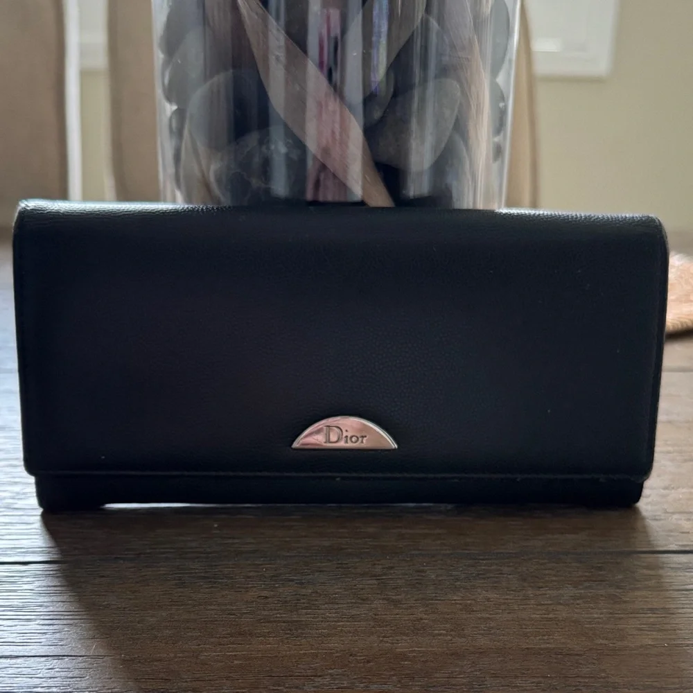 Christian Dior Long Wallet in Black